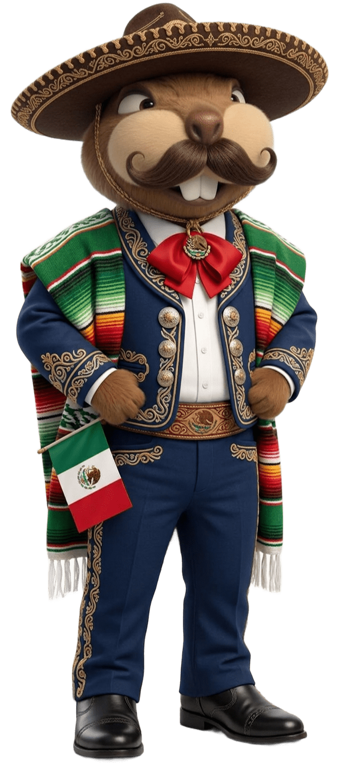 Tuza Mexicana - Mascota del TecNM Pachuca celebrando Fiestas Patrias