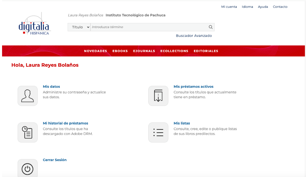 Página de confirmación y acceso