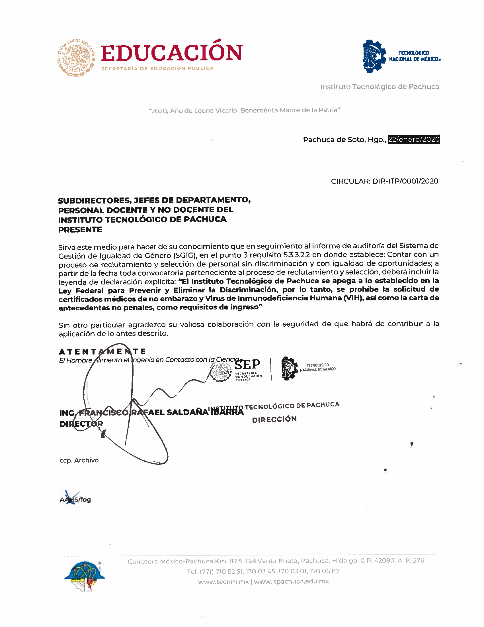 Circular DIR-ITP/0001/2020